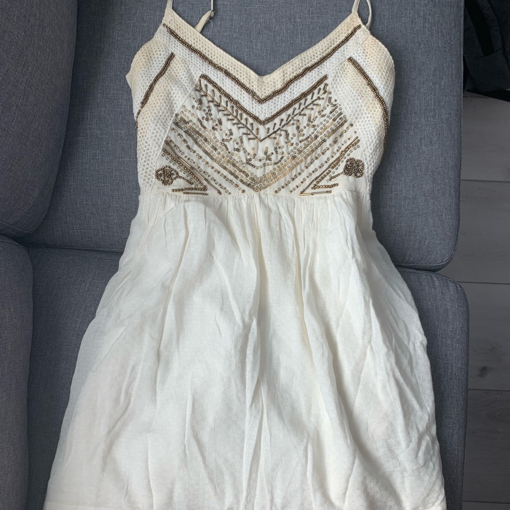 Gold and off-white dress
